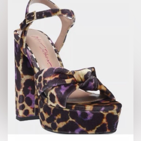 Betsey Johnson Shoes - NWT Betsey Johnson Leopard Print Platform Velvety Platform Sandals Size 6M